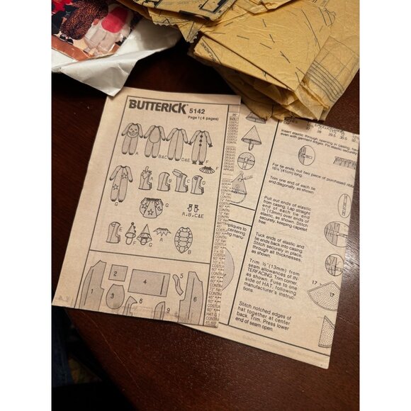 Vintage Butterick 5142 Children's Pumpkin & Animal Costumes Pattern  Sizes 1-6 - Picture 3 of 3